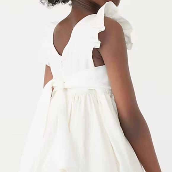 J.Crew Flutter Sleeve Maxi Dress Cotton Sateen Bow Special Occasion BI927 Ivory - Picture 2 of 16